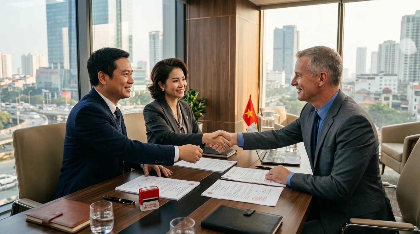 Đội ngũ chuyên gia Hiểu Luật ký hợp đồng làm việc cùng khách hàng